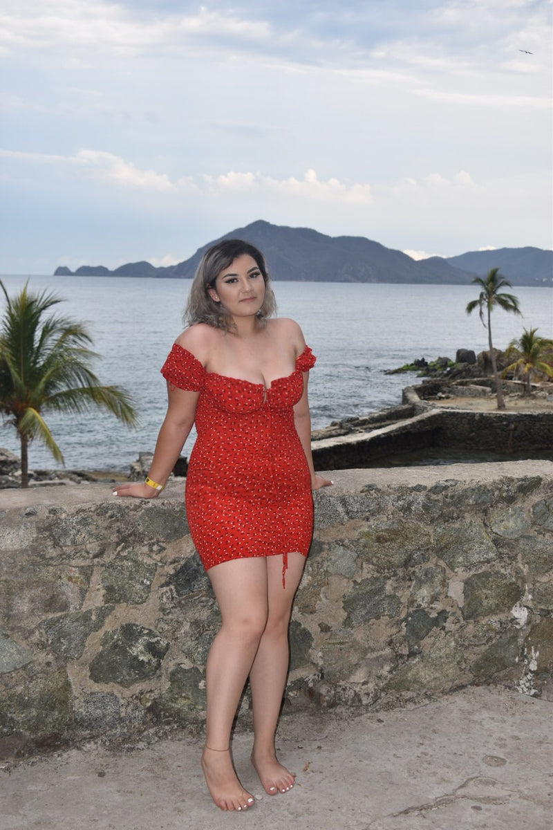 Ami Floral Off the Shoulder Dress